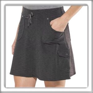 Kuhl Heather Gray Cargo Mini Skirt Skort Pockets Size Small